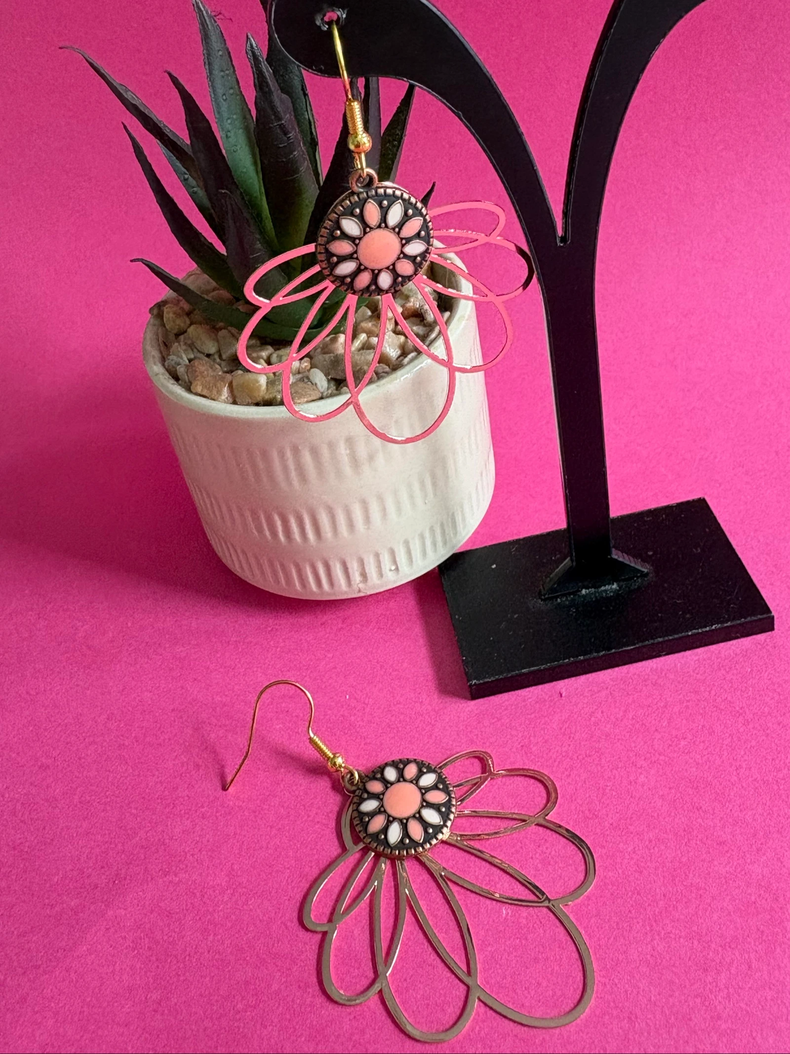 Brincos pendentes "Fleur" - Estilo Boêmio & Romântico – photo 3